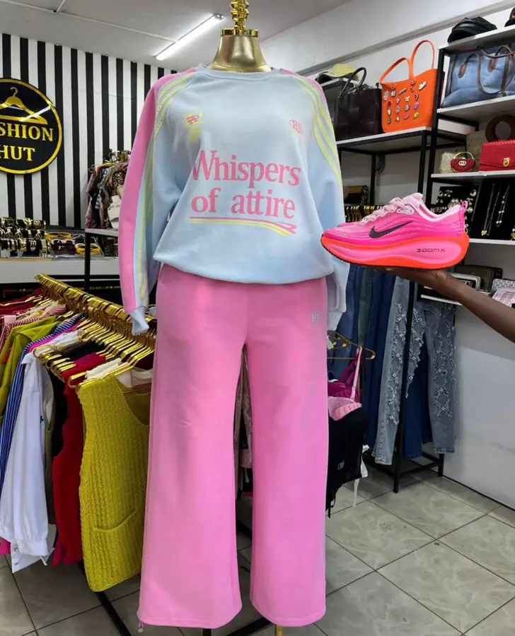 Pastel Sweatshirt and Pink Pants
