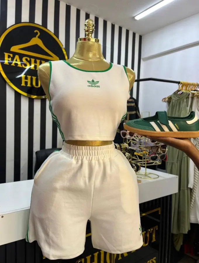 Adidas Crop Top and Shorts