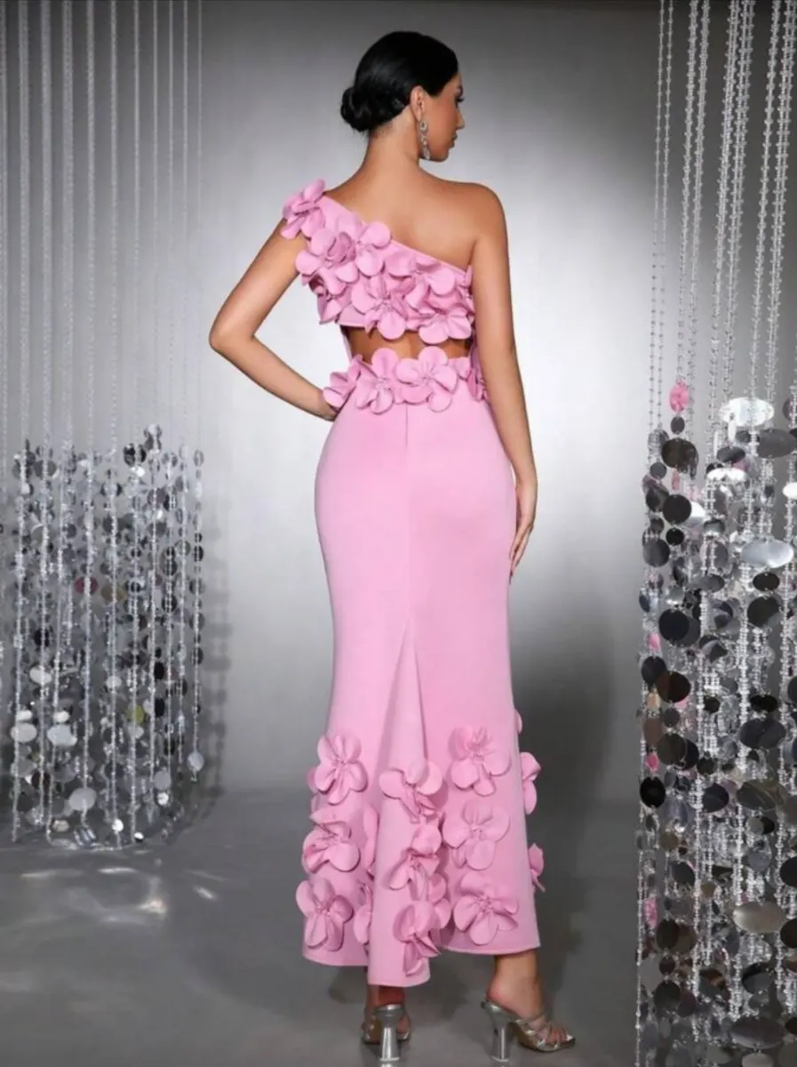 Pink dinner dress photo 2